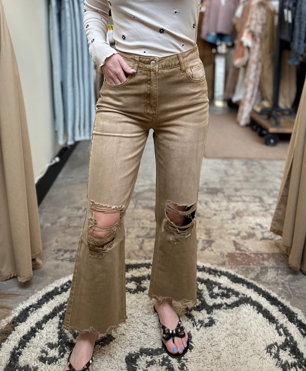 Janet Cropped Jeans [Deep Camel]